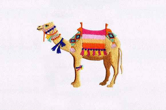 Camel: A Versatile Animal Embroidery Design for Small Business Branding