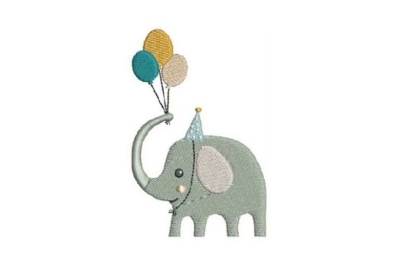 Elephant Balloons: A Charming Embroidery Design for Meaningful Gifts