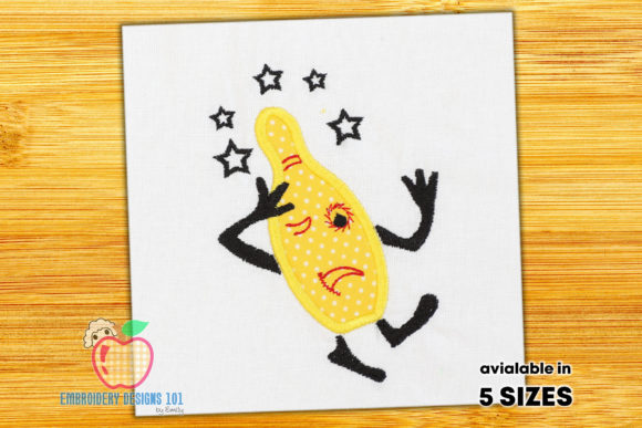 Funny Bowling Pin Applique