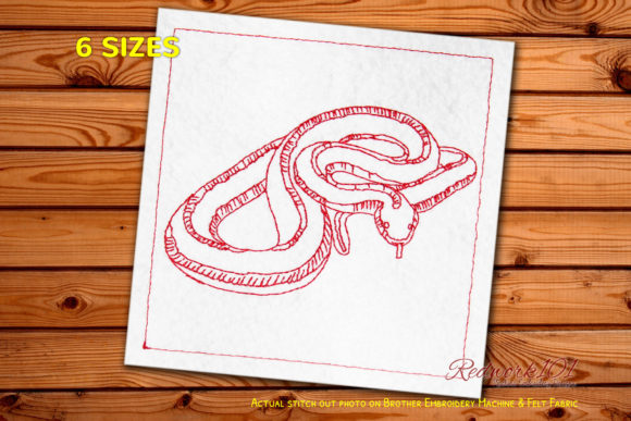 Garter Snake Embroidery Design
