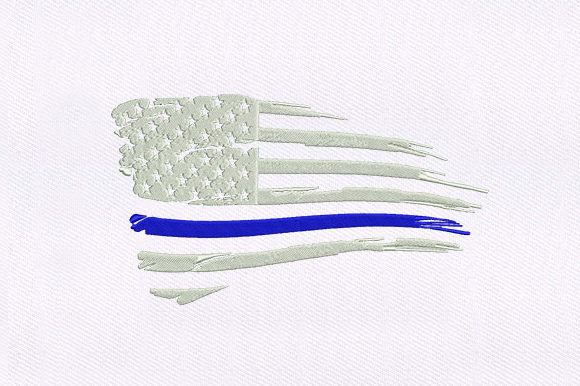 Patriotic USA Flag Embroidery Design