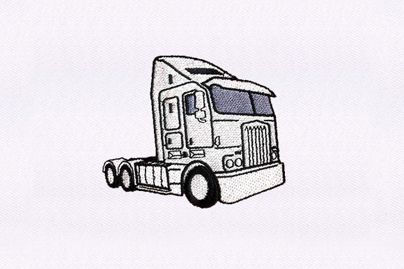 Tractor Trailer Truck Embroidery Design